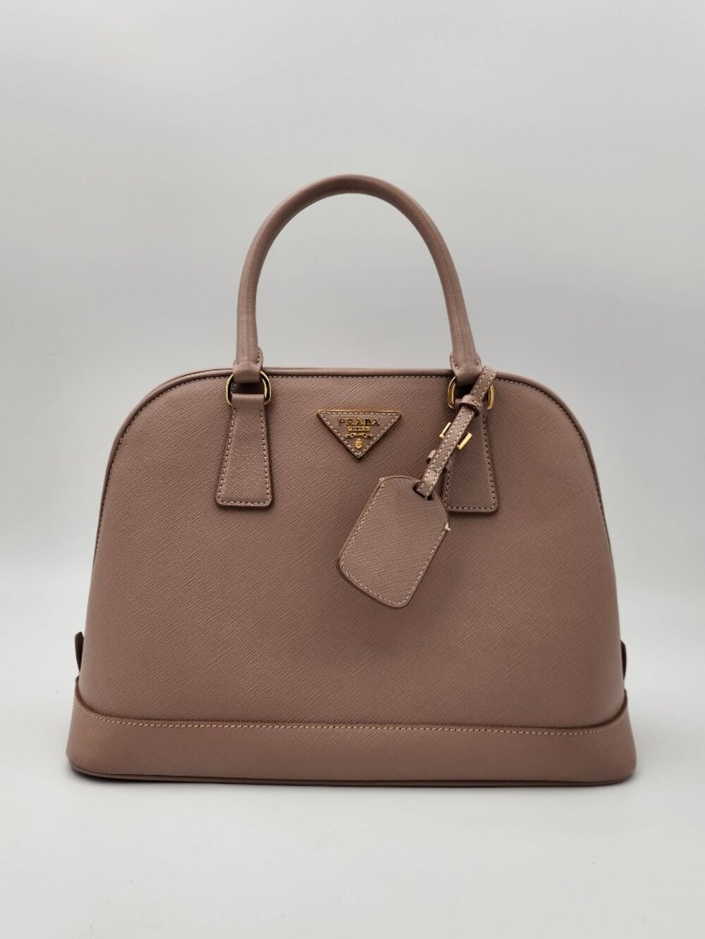 Prada Saffiano Lux Promenade Medium Bag Cammeo GHW